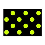 Polka Dots - Fluorescent Yellow on Black Sticker A4 (100 pack)