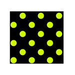 Polka Dots - Fluorescent Yellow on Black Greeting Card 5  x 7 