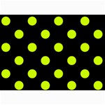 Polka Dots - Fluorescent Yellow on Black 5  x 7  Photo Cards