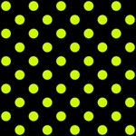 Polka Dots - Fluorescent Yellow on Black ScrapBook Page 8  x 8 