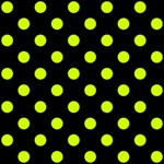 Polka Dots - Fluorescent Yellow on Black ScrapBook Page 12  x 12 