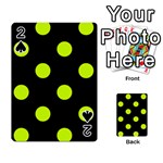 Polka Dots - Fluorescent Yellow on Black Playing Cards 54 Designs