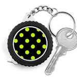Polka Dots - Fluorescent Yellow on Black Measuring Tape