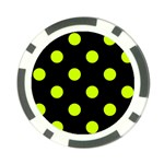 Polka Dots - Fluorescent Yellow on Black Poker Chip Card Guard (10 pack)