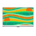 Green and orange decorative design Business Card Holders