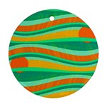 Green and orange decorative design Round Ornament (Two Sides) 