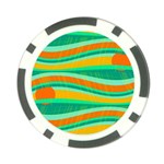 Green and orange decorative design Poker Chip Card Guards