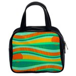 Green and orange decorative design Classic Handbags (2 Sides)