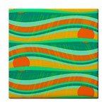 Green and orange decorative design Face Towel