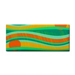 Green and orange decorative design Hand Towel