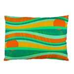 Green and orange decorative design Pillow Case