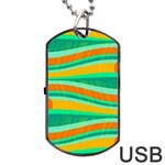 Green and orange decorative design Dog Tag USB Flash (One Side)
