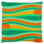 Green and orange decorative design Large Cushion Case (One Side)