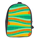 Green and orange decorative design School Bags (XL) 