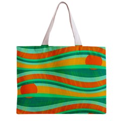 Green and orange decorative design Zipper Mini Tote Bag from ArtsNow.com Back
