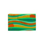 Green and orange decorative design Cosmetic Bag (XS)