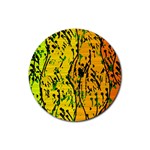 Gentle yellow abstract art Rubber Round Coaster (4 pack) 