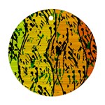 Gentle yellow abstract art Round Ornament (Two Sides) 