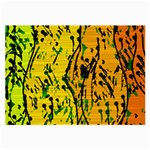 Gentle yellow abstract art Large Glasses Cloth