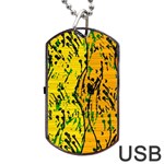 Gentle yellow abstract art Dog Tag USB Flash (Two Sides) 