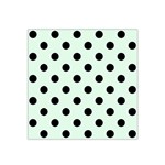 Polka Dots - Black on Pale Green Satin Bandana Scarf