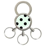 Polka Dots - Black on Pale Green 3-Ring Key Chain