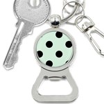 Polka Dots - Black on Pale Green Bottle Opener Key Chain