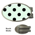 Polka Dots - Black on Pale Green Money Clip (Oval)
