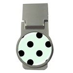 Polka Dots - Black on Pale Green Money Clip (Round)