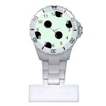 Polka Dots - Black on Pale Green Nurses Watch