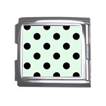 Polka Dots - Black on Pale Green Mega Link Italian Charm (18mm)