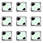 Polka Dots - Black on Pale Green Mega Link Italian Charm (9 pack)
