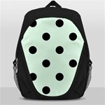 Polka Dots - Black on Pale Green Backpack Bag