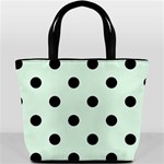 Polka Dots - Black on Pale Green Bucket Bag