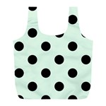 Polka Dots - Black on Pale Green Full Print Recycle Bag (L)