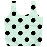 Polka Dots - Black on Pale Green Full Print Recycle Bag (XL)