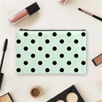 Polka Dots - Black on Pale Green Cosmetic Bag (M)