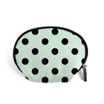 Polka Dots - Black on Pale Green Accessory Pouch (Small)