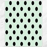 Polka Dots - Black on Pale Green Canvas 11  x 14 