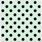 Polka Dots - Black on Pale Green Canvas 12  x 12 