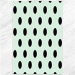 Polka Dots - Black on Pale Green Canvas 12  x 18 