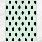 Polka Dots - Black on Pale Green Canvas 18  x 24 