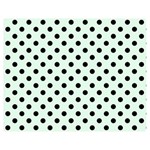 Polka Dots - Black on Pale Green Double Sided Flano Blanket (Medium)