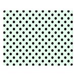 Polka Dots - Black on Pale Green Double Sided Flano Blanket (Large)