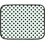 Polka Dots - Black on Pale Green Double Sided Fleece Blanket (Mini)