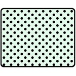 Polka Dots - Black on Pale Green Fleece Blanket (Medium) (One Side)