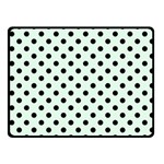 Polka Dots - Black on Pale Green Fleece Blanket (Small) (One Side)