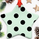 Polka Dots - Black on Pale Green Star Ornament (Two Sides)