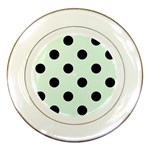 Polka Dots - Black on Pale Green Porcelain Plate