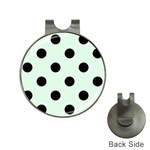 Polka Dots - Black on Pale Green Golf Ball Marker Hat Clip